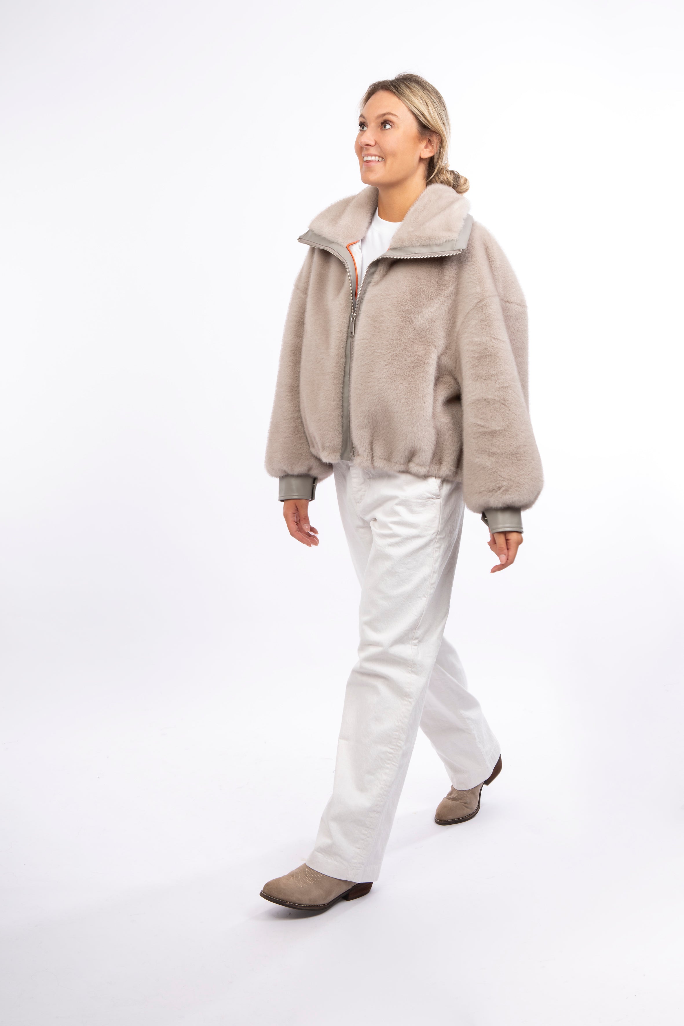 faux fur bomberjacke