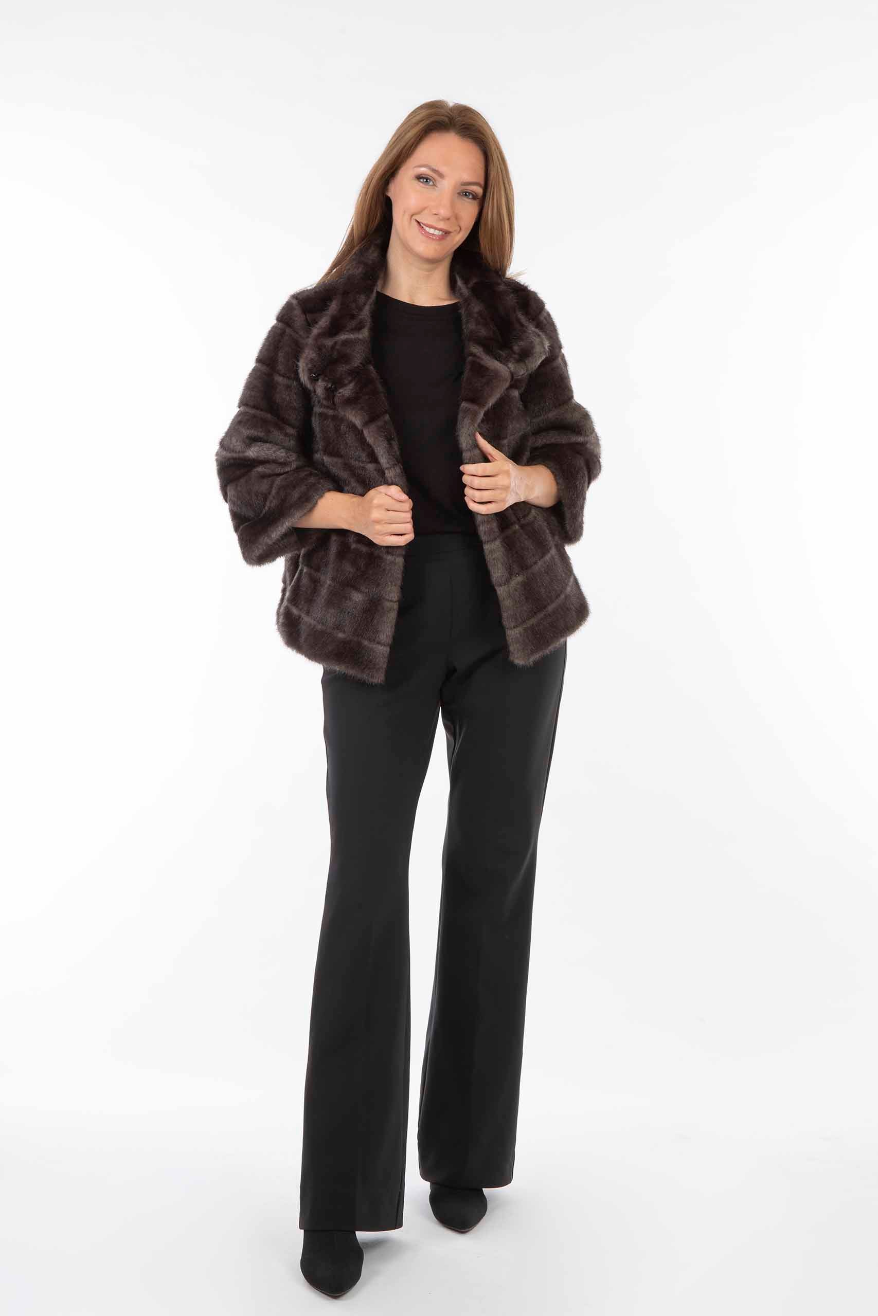 Jacke mit Kunstpelz