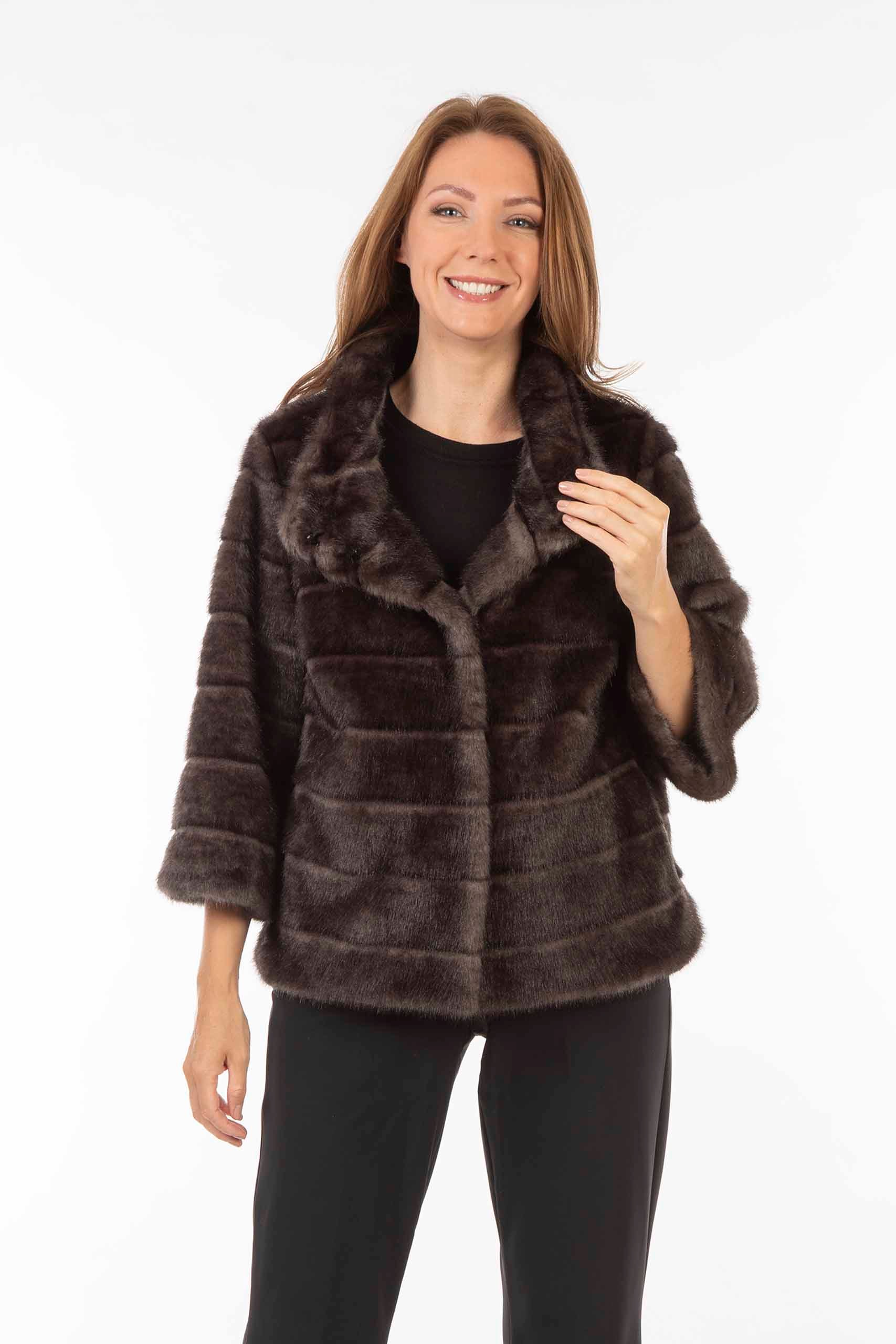 Jacke mit Kunstpelz