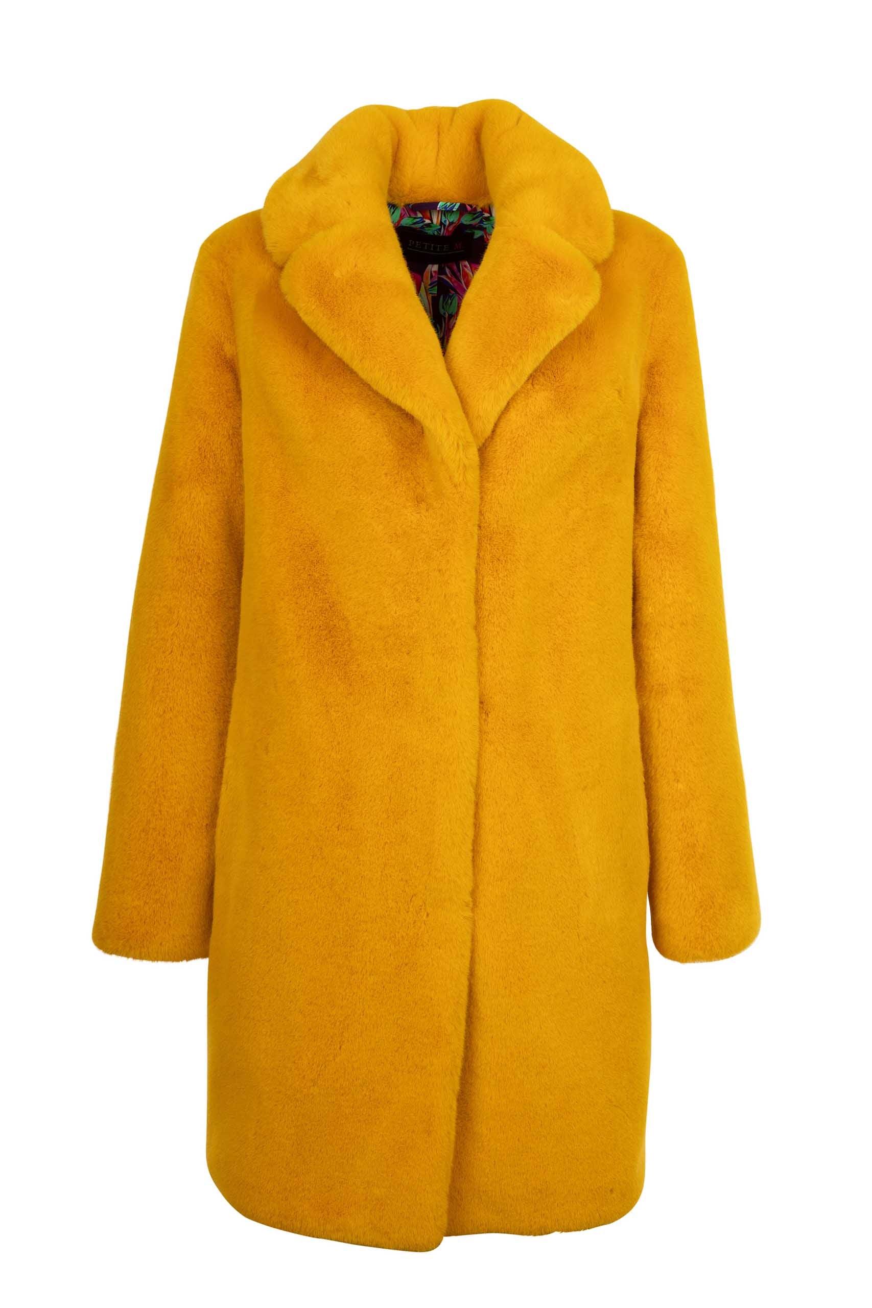 Jacke aus Kunstfell Gelb