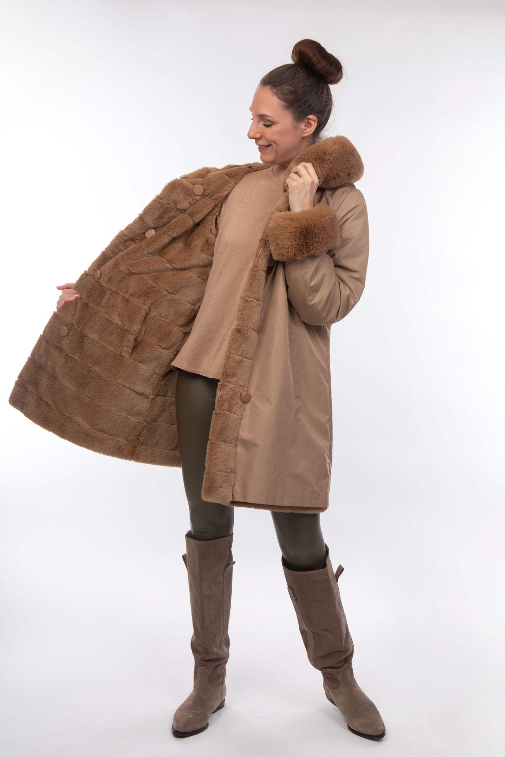 Wendemantel Farbe Camel