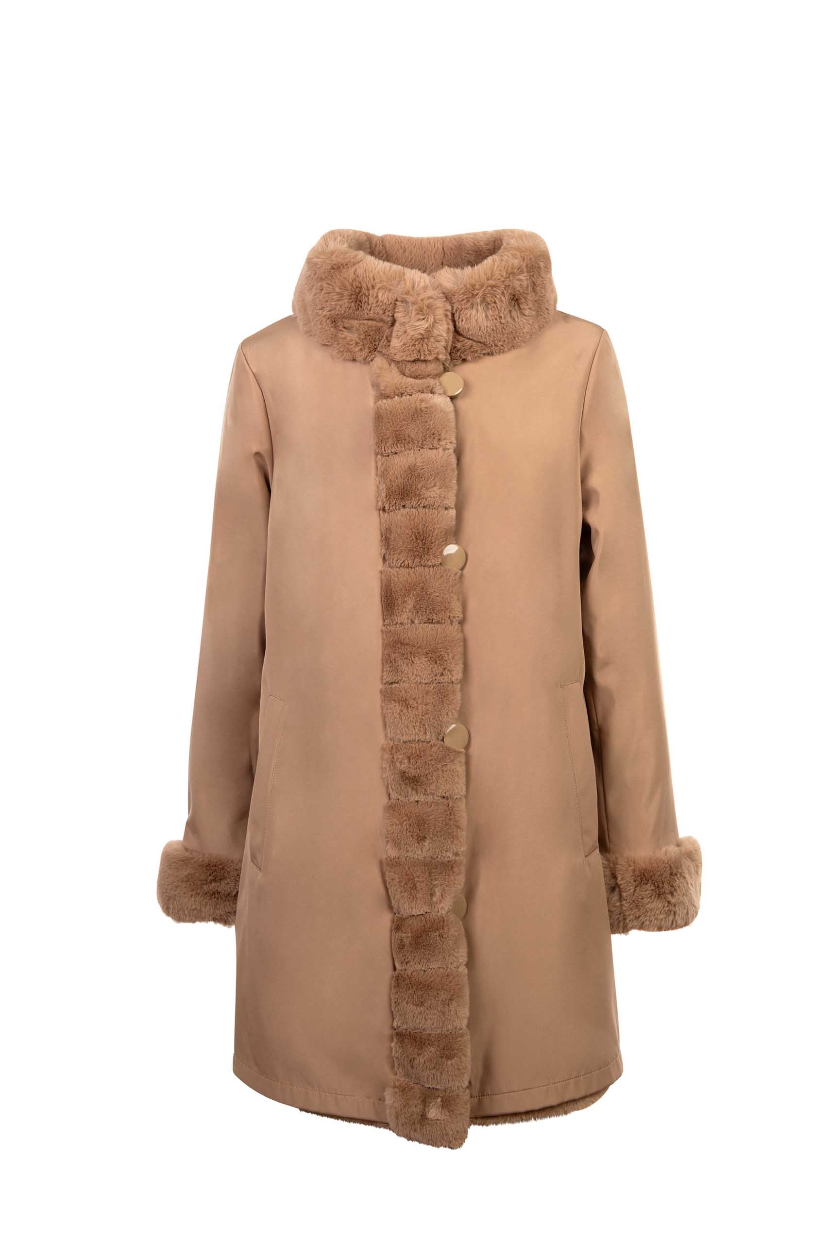 ジャケット・アウター Faux Fur Reversible Coat petale M Faux Fur Reversible Coat - petale / M Women's Long Sleeve Faux Fur