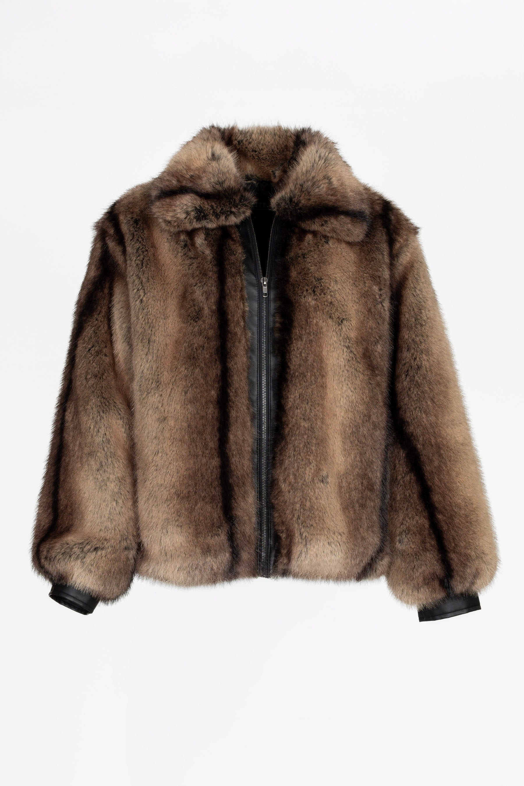 Kurzer Damenblouson Mixed Braun, Vorderansicht