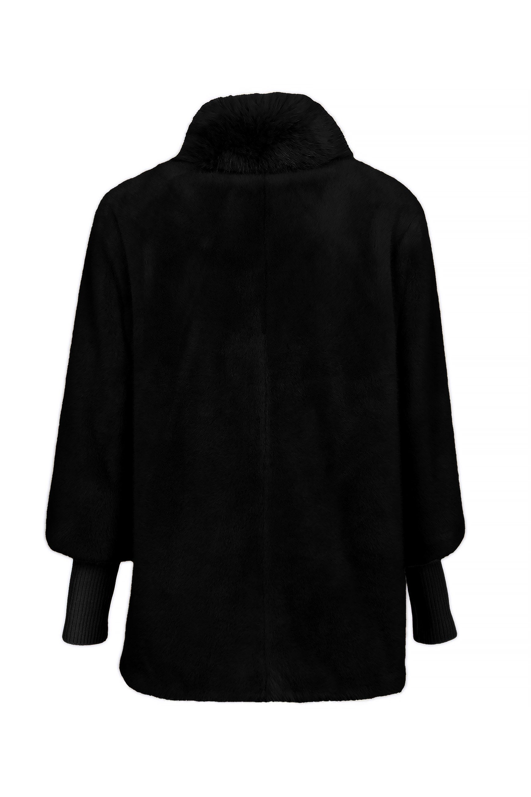 Damenjacke in Nerz-Optik mit langen Strickärmeln.